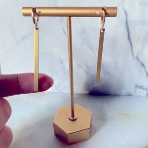 Brass bar earrings, minimalist, dainty, simple